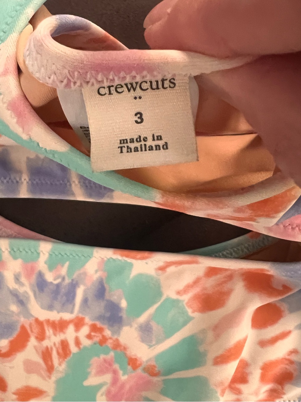 Crew Cut Size 3 Toddler Tie-Dye Cutout One-Piece Swimsuit Pastel - Picture 2 of 6